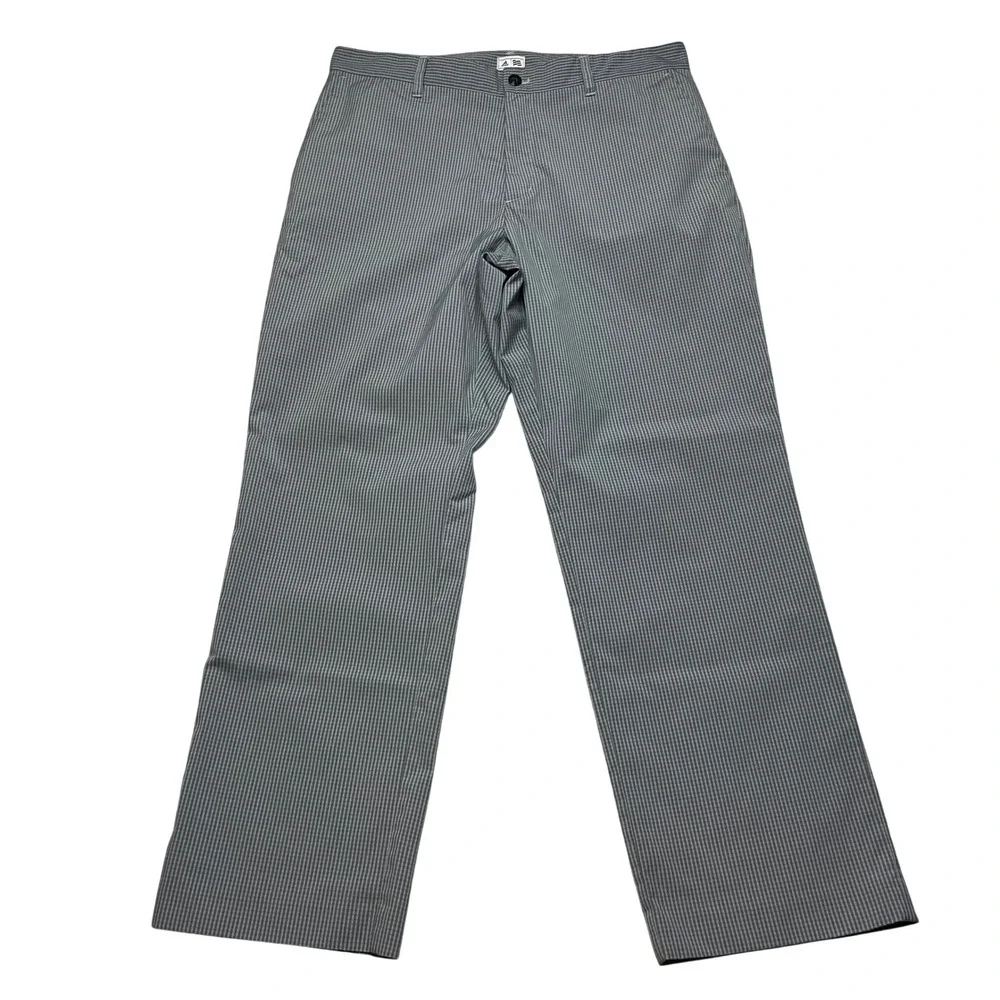 Adidas Golf Pants Mens 36x32 Gray Gingham Plaid‎ Z15138 Straight Leg Performance